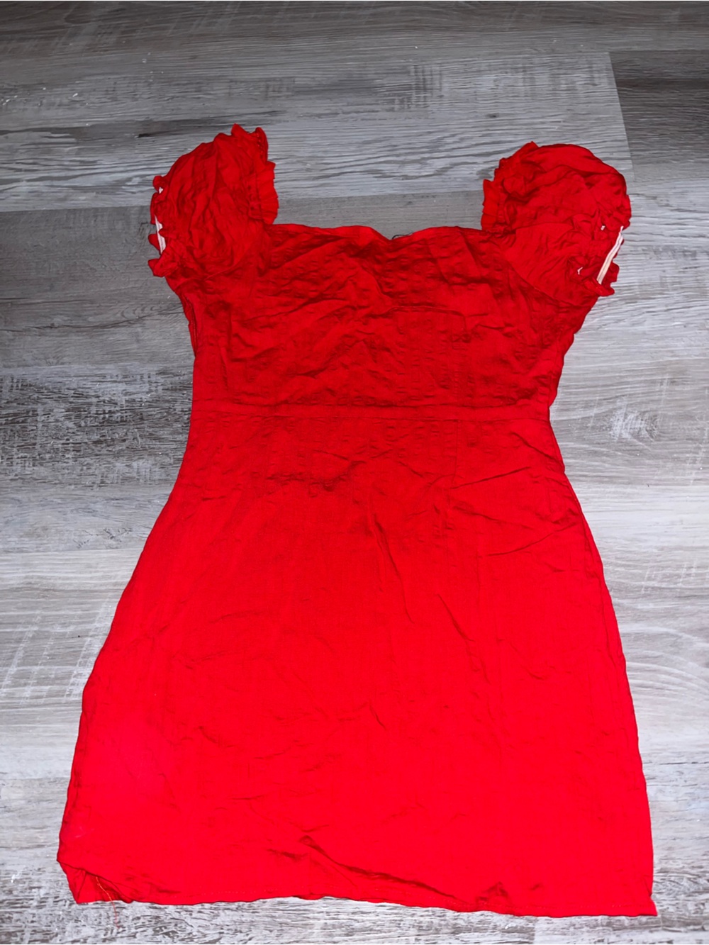 Red Ruffled Mini  (Double lined) - Picture 5 of 5